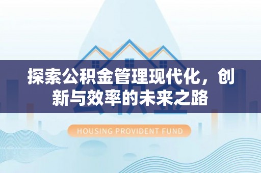 南朗探索公积金管理现代化，创新与效率的未来之路