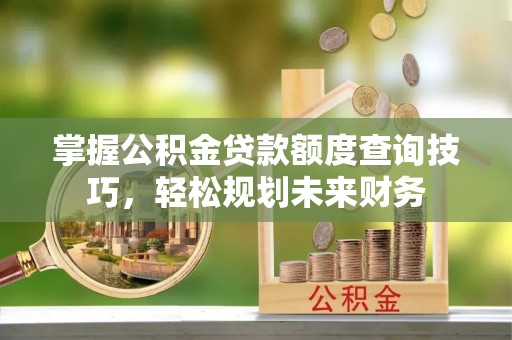 南朗掌握公积金贷款额度查询技巧，轻松规划未来财务