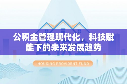 南朗公积金管理现代化，科技赋能下的未来发展趋势